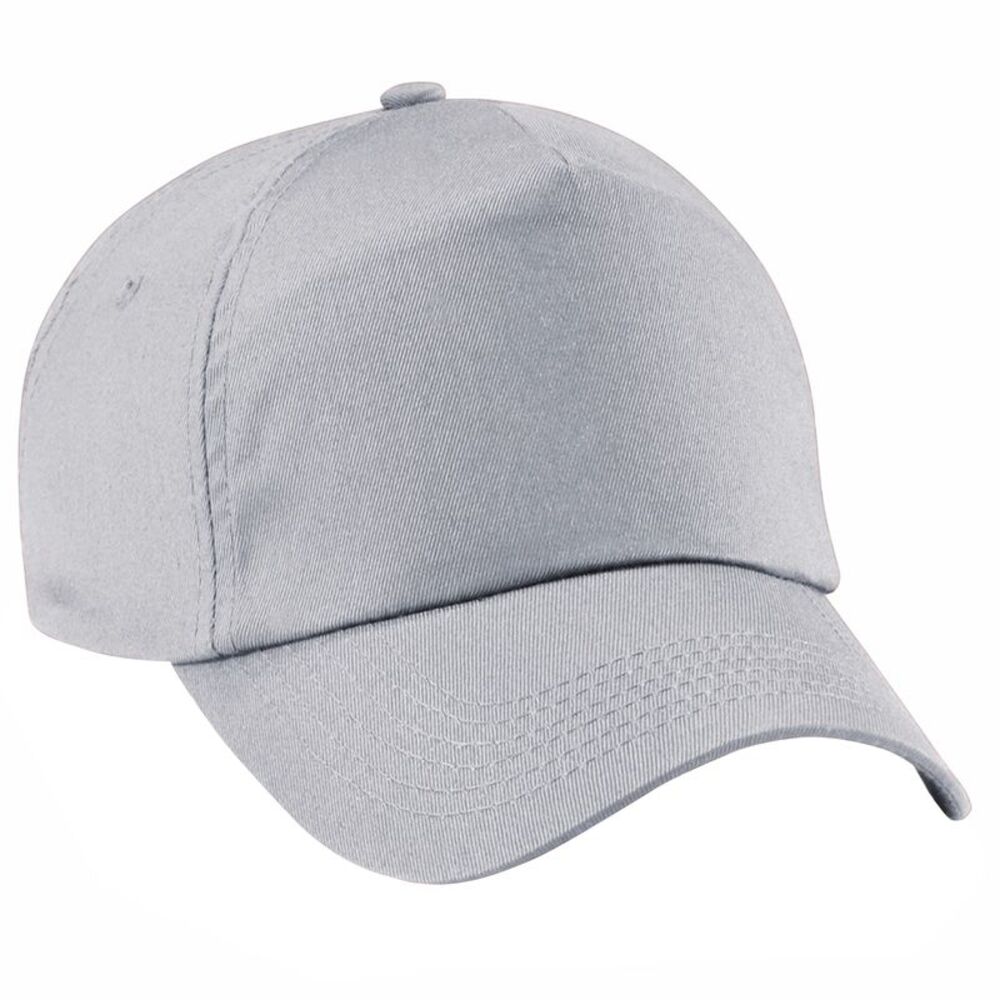 Beechfield Unisex Plain Original 5 Panel Baseball Cap / Light Gray